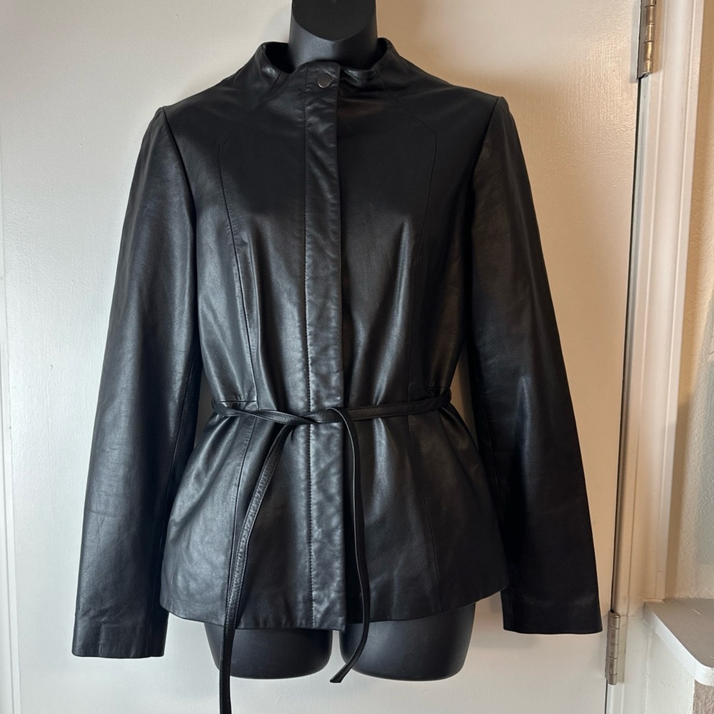 Classiques Entier Elegant Black Leather Jacket small